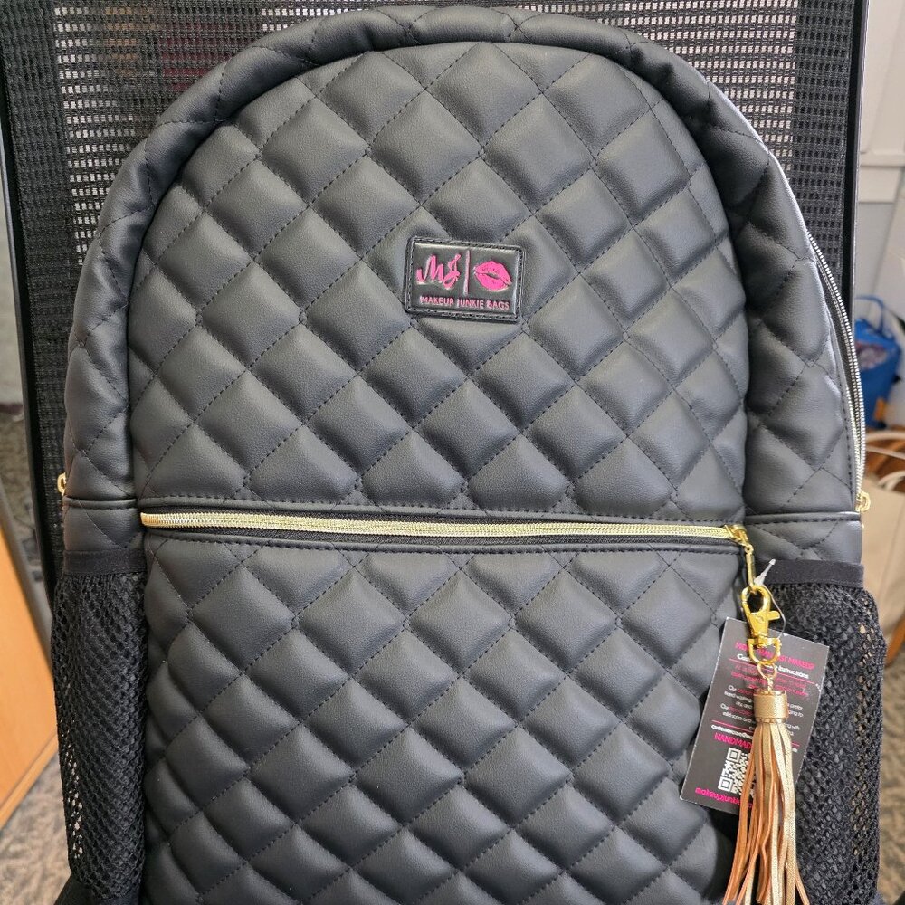 MJ Makeup Junkie Quilted Onyx Academic Backpack